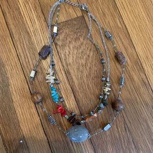 Eclectic Buckle necklace with bright beads